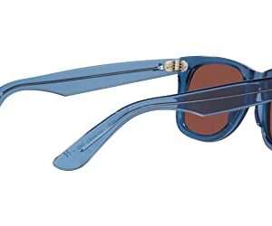 Ray-Ban RB2140 Original Wayfarer Square Sunglasses, Transparent Blue/Red, 50 mm