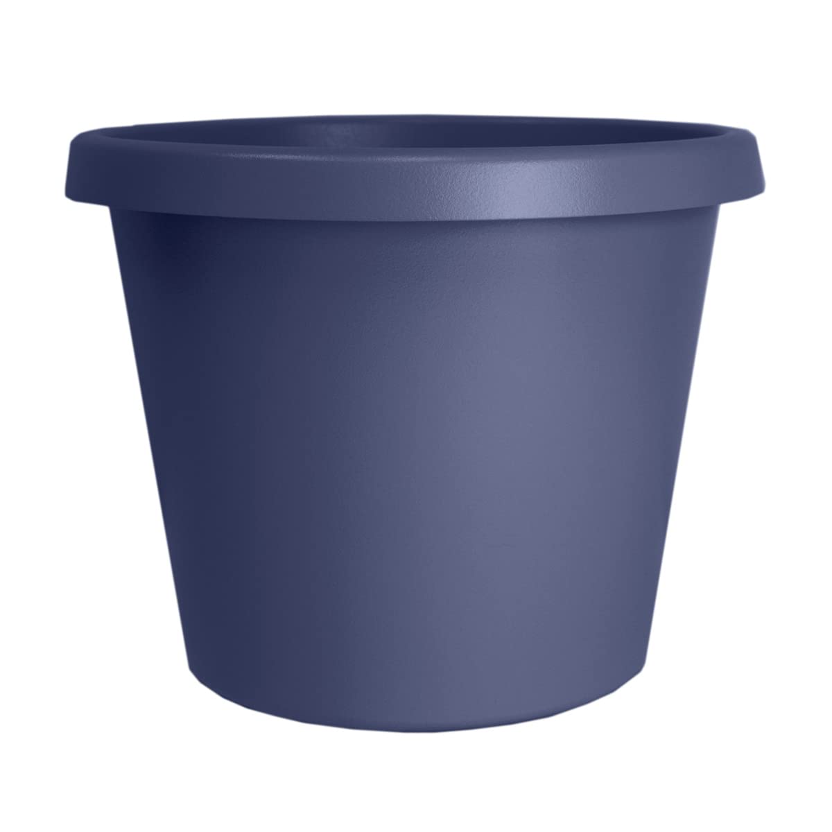 The HC Companies 12 Inch Round Prima Planter - Plastic Plant Pot with Rolled Rim for Indoor Outdoor Plants Flowers Herbs, Twilight Blue