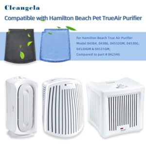 6-Pack 04234G Carbon Replacement Filters Compatible with Hamilton Beach Pet TrueAir Purifier Odor Eliminators - 04383 04384 04530G 04530GM 04531GM 04532GM