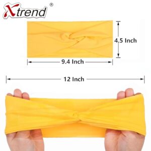 Xtrend 6 Pcs Women's Headbands Twisted Cross Elastic Headbands Yoga Workout Headbands Non-Slip Sweat Soft Headbands Solid Color Simple Versatile Hair Accessory Headbands