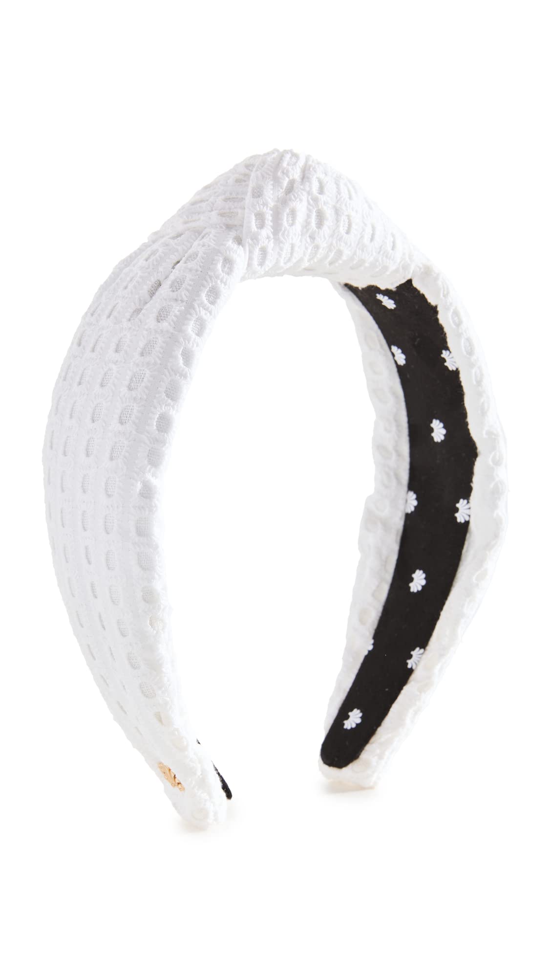 Lele Sadoughi Women's Eyelet Knotted Headband, Bianca 100, White, One Size