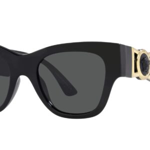 Versace Woman Sunglasses Black Frame, Dark Grey Lenses, 52MM