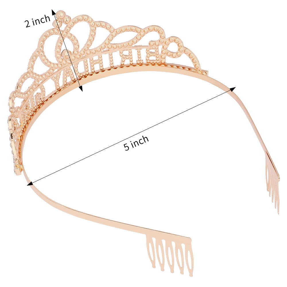 AOPRIE Diane Birthday Crowns for Women Gold Tiaras for Girls Crowns for Girls Rhinestone Crystal Decor Headband