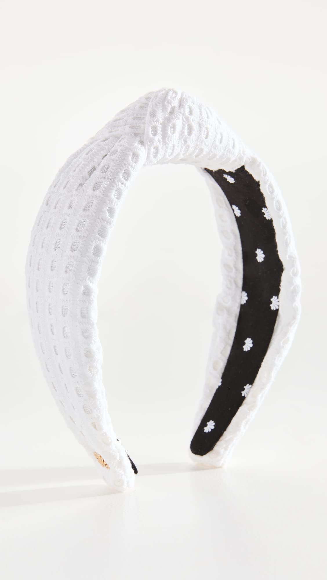 Lele Sadoughi Women's Eyelet Knotted Headband, Bianca 100, White, One Size