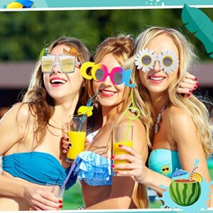 Flutesan 24 Pairs Luau Party Sunglasses Funny Hawaiian Tropical Glasses Beach Themed Party Supplies Decorations(Fresh)