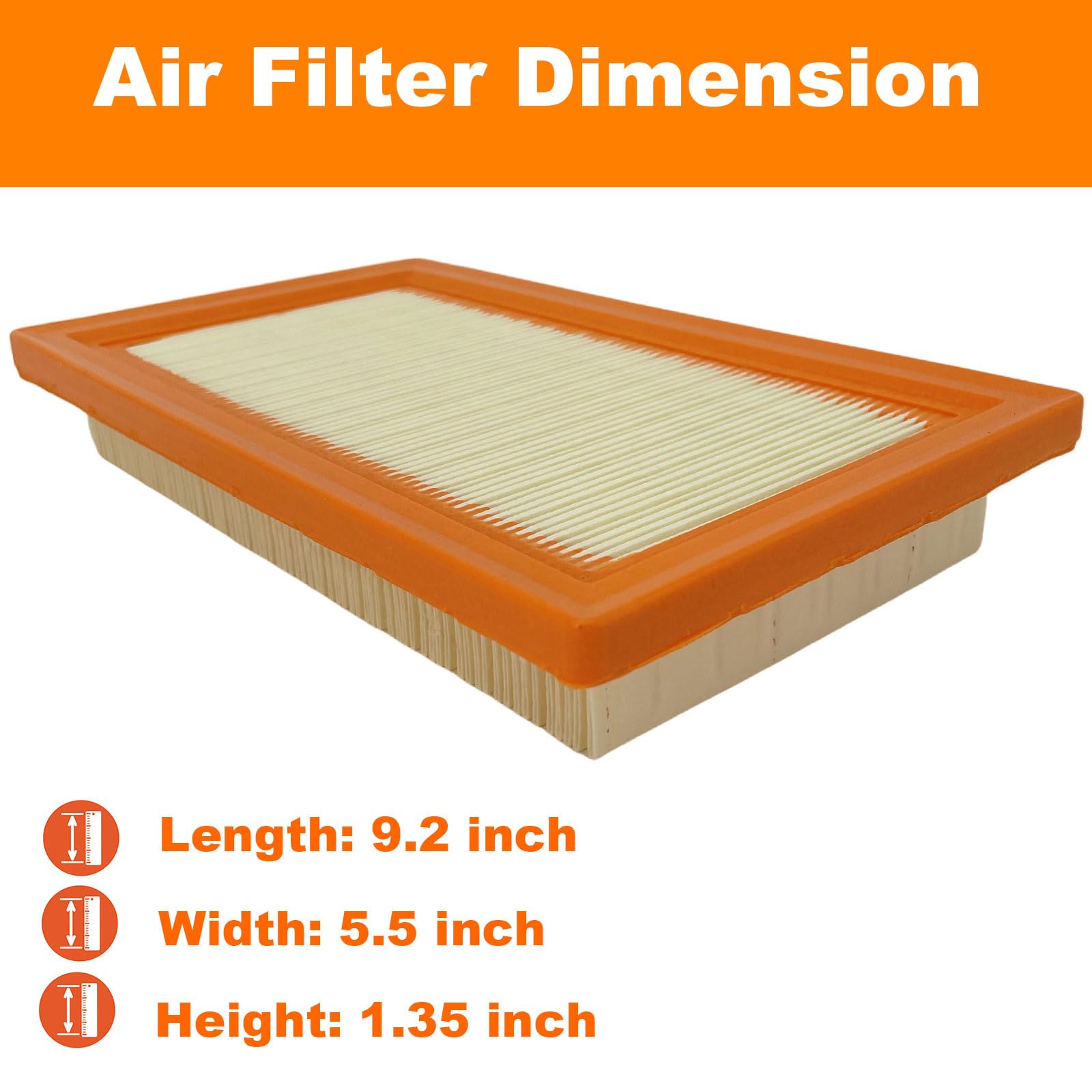 Jvfnxpm 0J8478S Air Filter for Gene-rac V-Twin 990cc 999cc Engines 14-20 KW Post 2013 Evolution Series - 2 Pieces