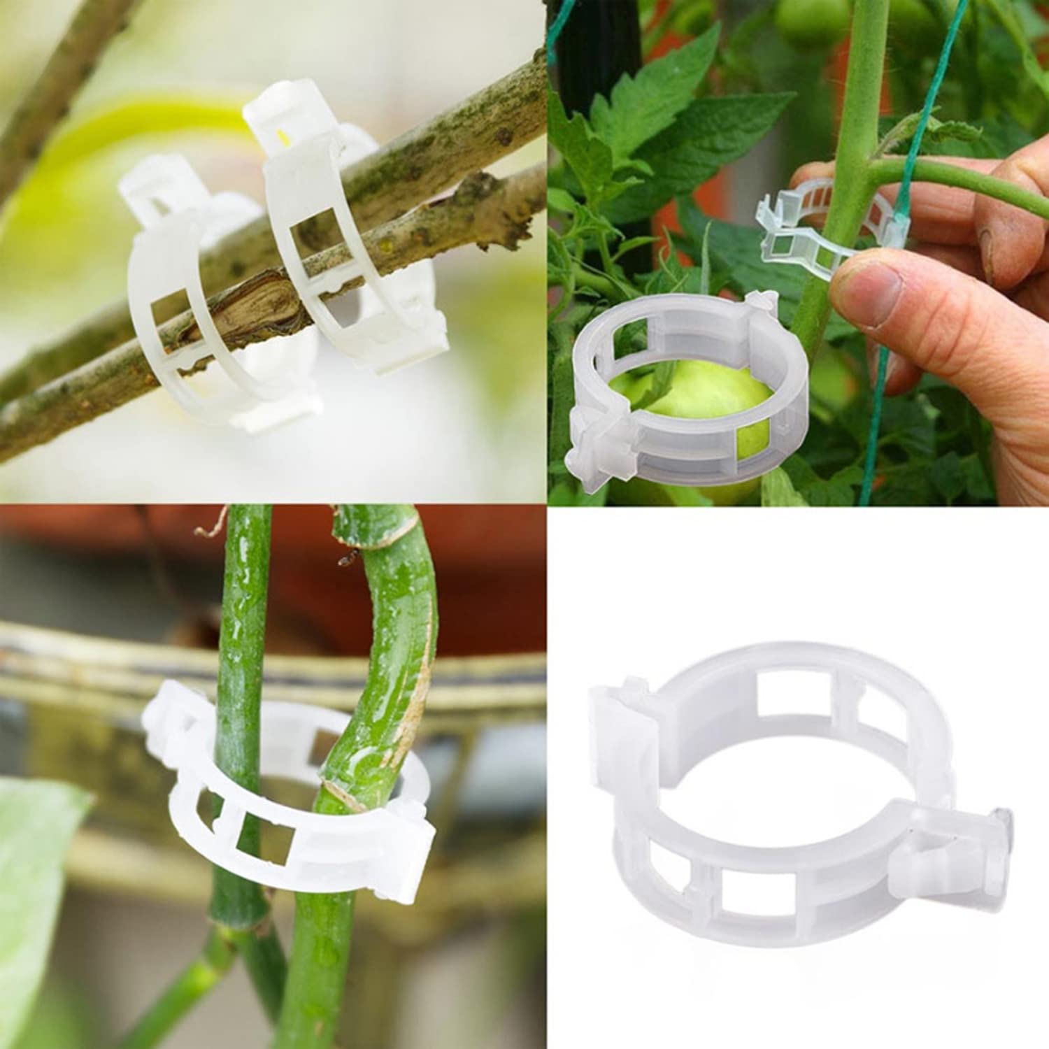 300 PCS Plant Support Clips,Garden Trellis Clips,Tomato Trellis Clips for Vine,Vegetables,Beans,Fruits,Rose to Grow Upright and Healthier