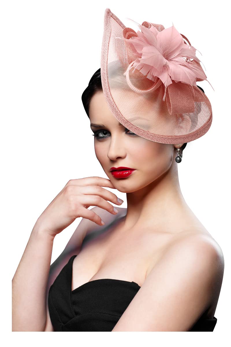 DRESHOW Women Fascinator Hats Tea Party Hat Vintage Pillbox Hat Headband for Cocktail