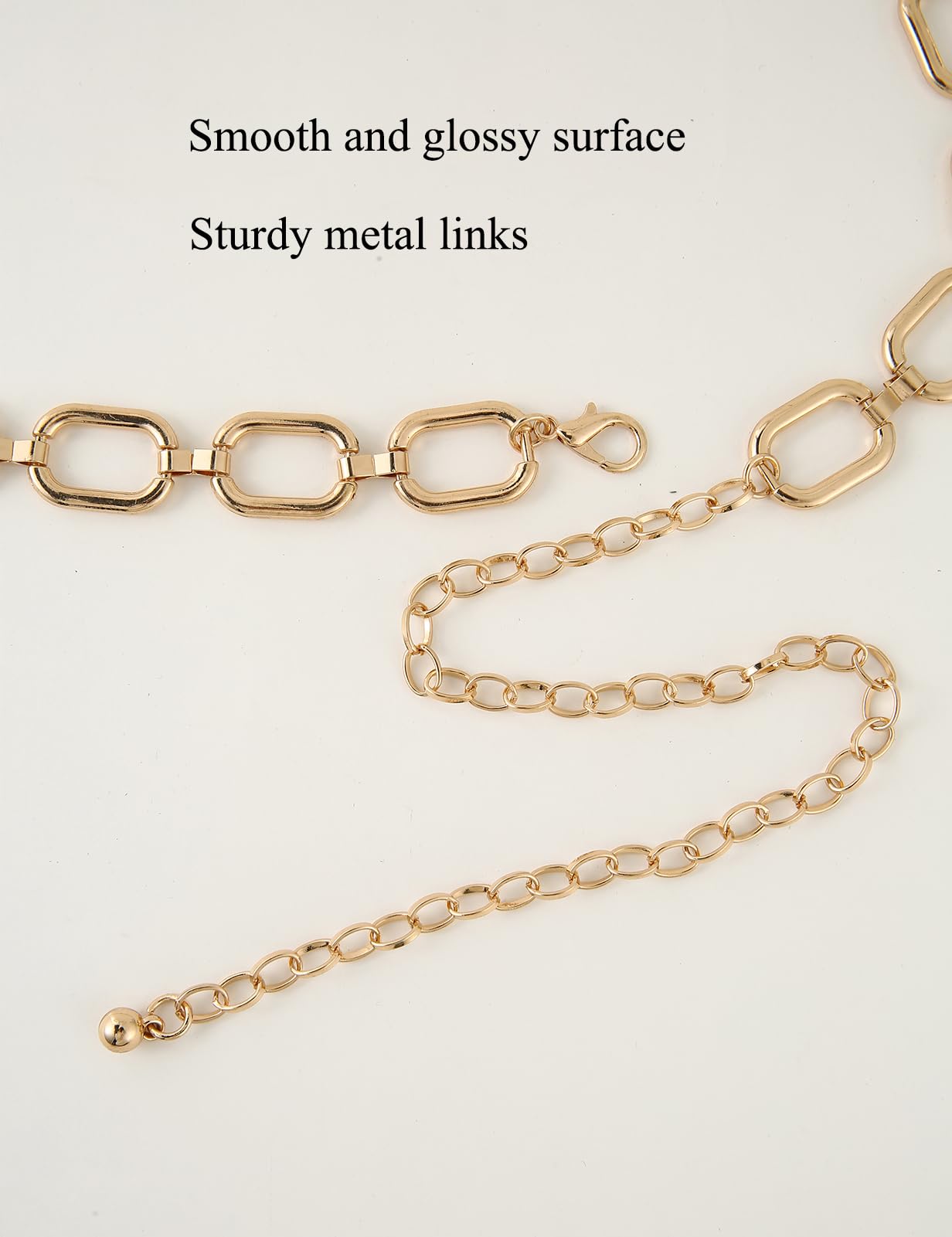 TOPACC Gold Chain Belts for Women Dresses Thick Metal Link Circle Waist Chains Belt for Jeans Skirt Girls Fashion