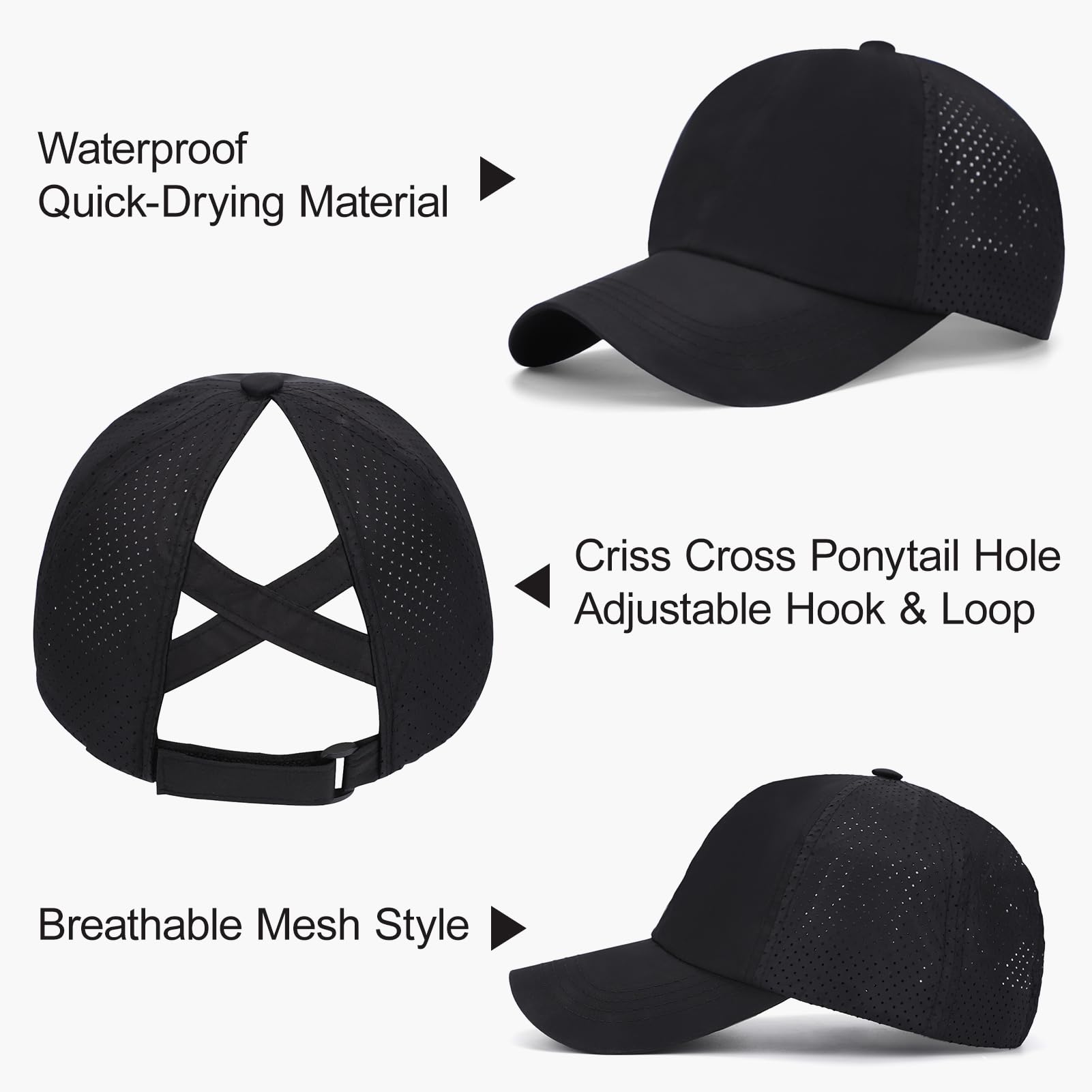 Criss Cross Ponytail Hat Women Mesh Baseball Caps Messy Bun Ponycaps Spring Summer Running Outdoor Sports Dad Hat