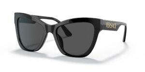 versace ve 4417u gb1/87 black plastic cat-eye sunglasses grey lens