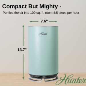 Hunter HP125 True HEPA Digital Air Purifiers for Home, Cleans 451 sq ft per hour. Small Bedroom Air Purifier. Removes Odors, Allergens, Smoke, Dust, Mold, VOCs. White