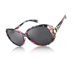 FEISEDY Women Oversized Polarized Sunglasses Ladies Large Shades Classic Fox Sunglasses B2730 (Floral, 58)