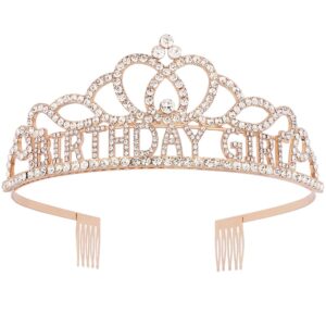 aoprie diane birthday crowns for women gold tiaras for girls crowns for girls rhinestone crystal decor headband