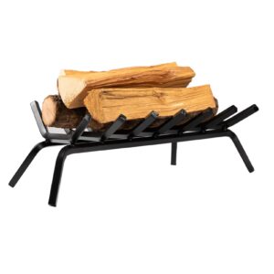 DOEWORKS 24" Fire Grate Heavy Duty Solid Steel Log Grate for Wood Stoves, Fireplaces and Fire Pits