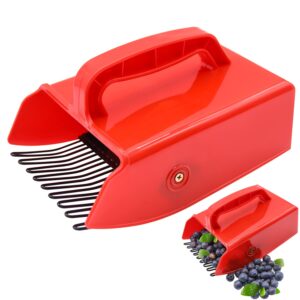 1/2/4 pack berry picker, berry pickers and rakes with metallic comb and ergonomic handle for easier berry picking, blueberry rake scoop for blueberries, lingonberries and huckleberries(1 pack)