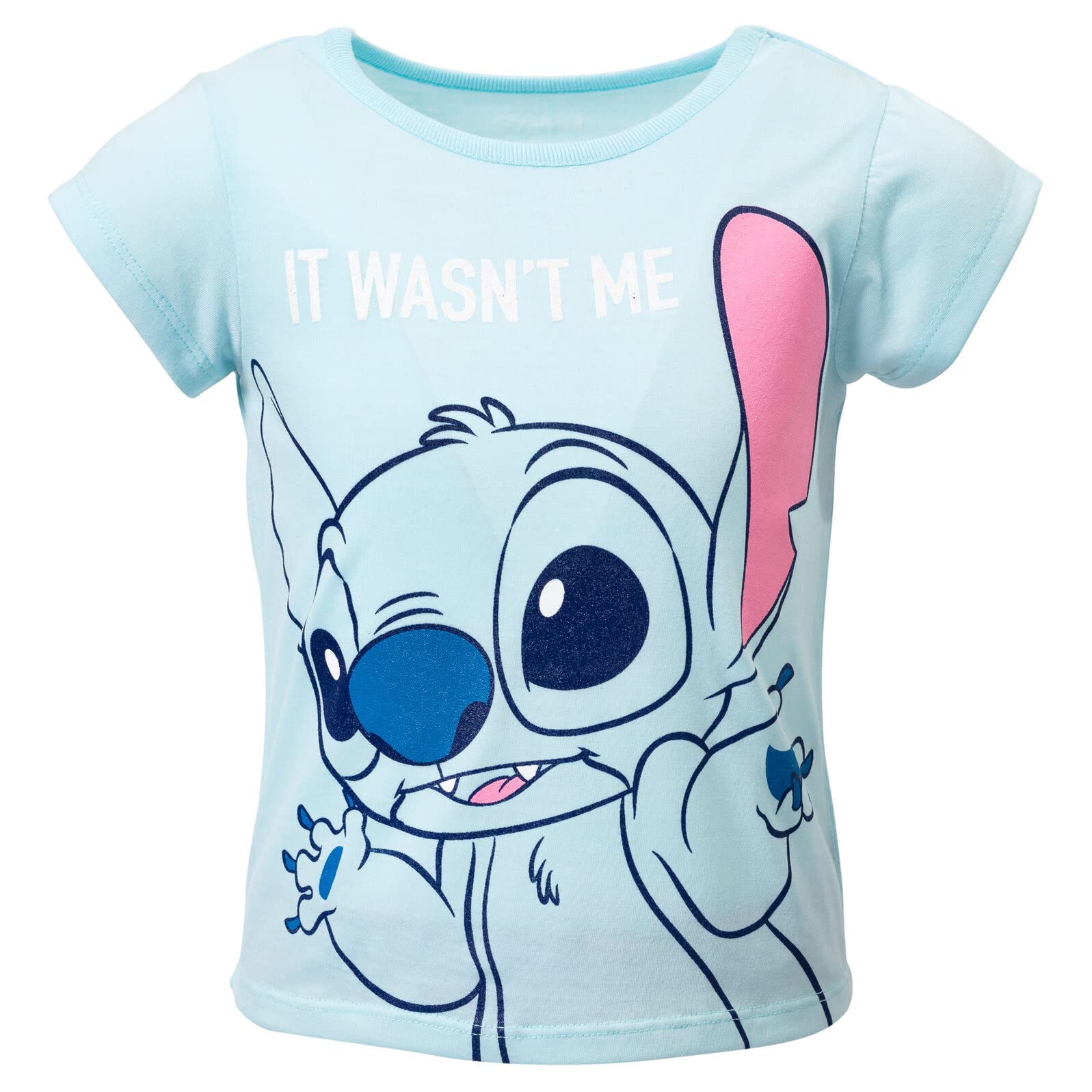 Disney Lilo & Stitch Big Girls T-Shirt and French Terry Shorts Outfit Set Blue 10-12