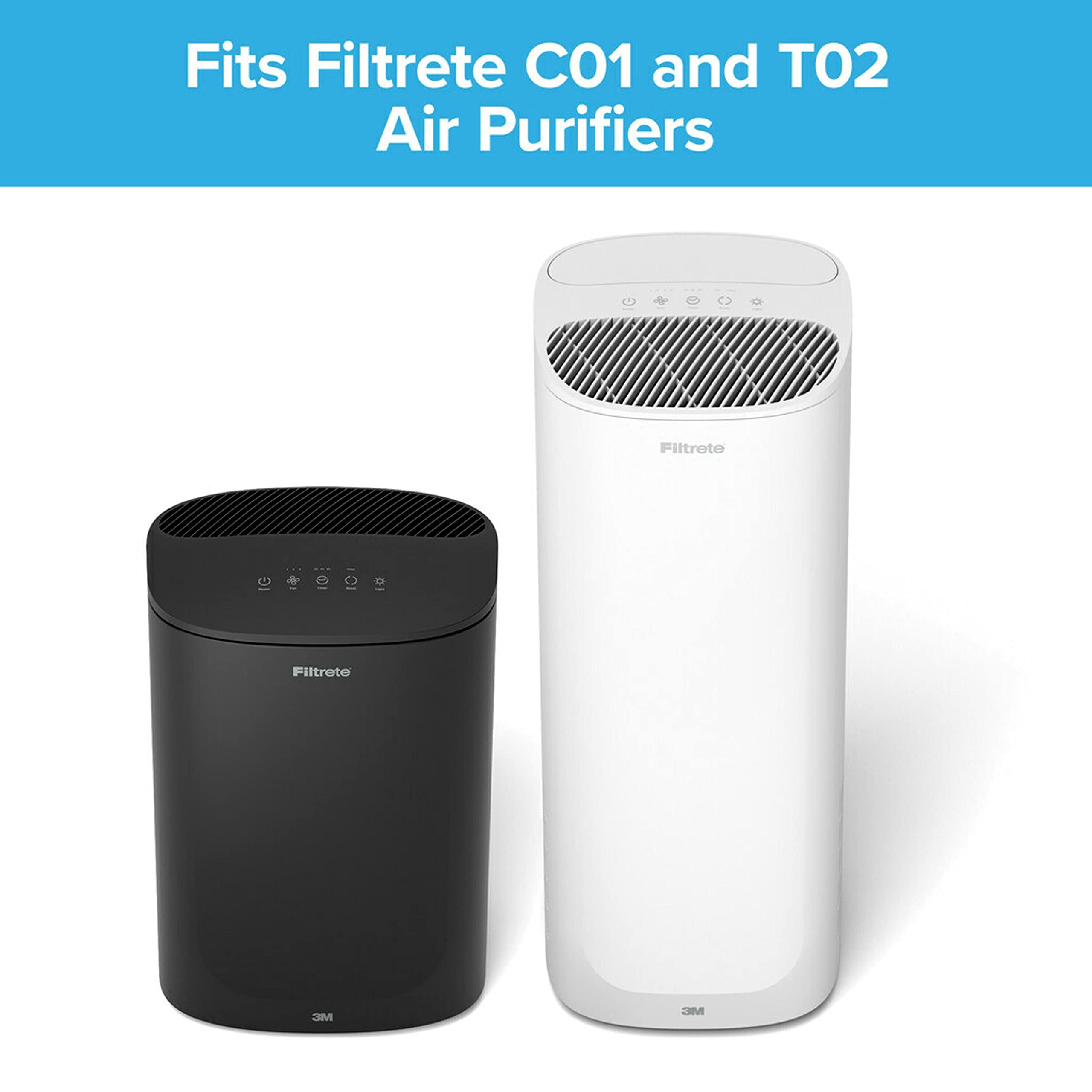 Filtrete F1 Room Air Purifier Filter, True HEPA Premium Allergen, Bacteria, & Virus, 12 in. x 6.75 in., 4-Pack, Works with Devices: FAP-C01BA-G1, FAP-T02WA-G1 and FAP-ST02N