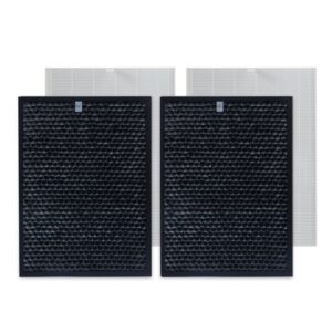 PUREBURG XQ True HEPA Replacement Filter Set Compatible with Winix XQ, XQ Pro Tower Air Purifier, Filter X / 1712-0089-01-0101-02,2 x H13 HEPA & 2 x Deodorization Filters