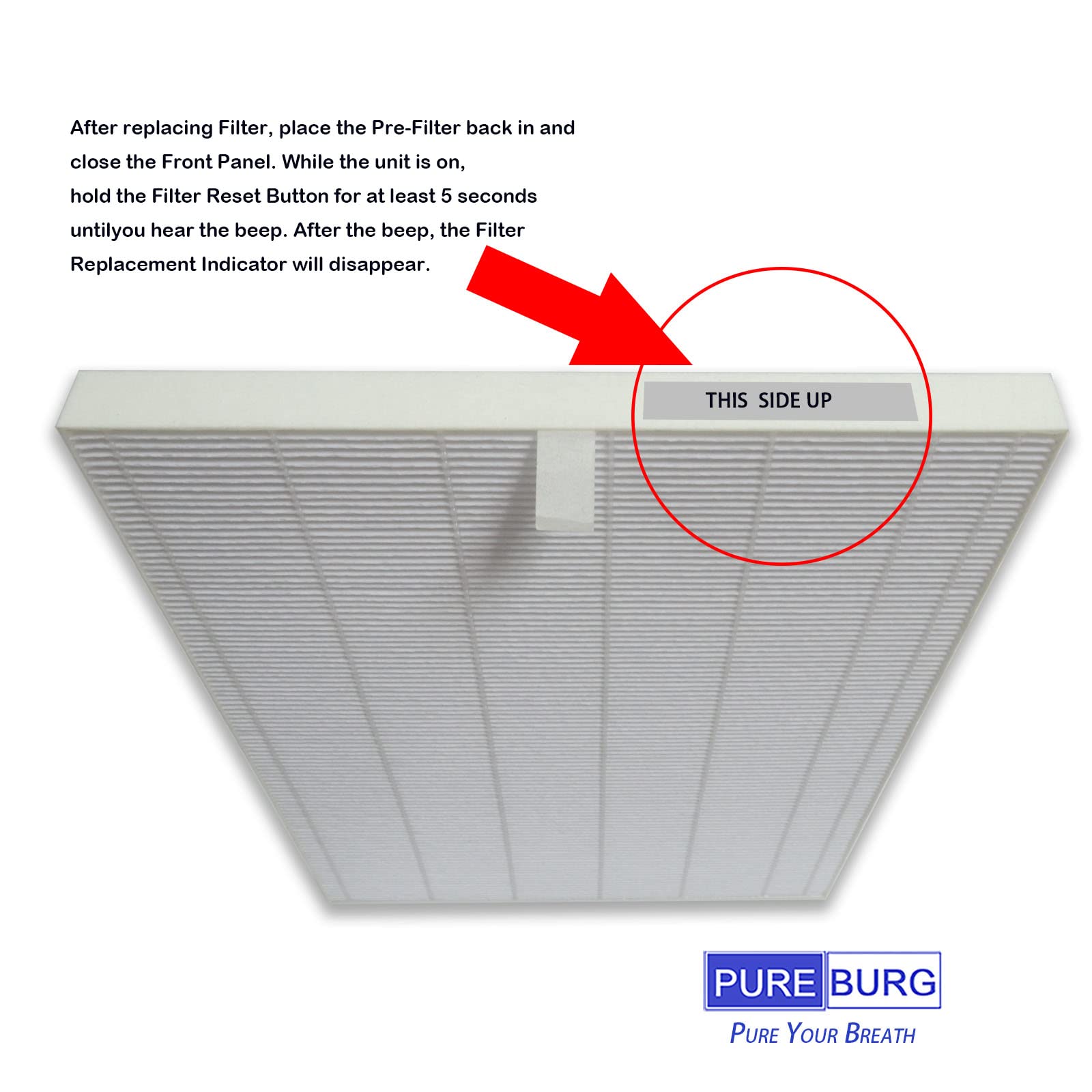 PUREBURG XQ True HEPA Replacement Filter Set Compatible with Winix XQ, XQ Pro Tower Air Purifier, Filter X / 1712-0089-01-0101-02,2 x H13 HEPA & 2 x Deodorization Filters