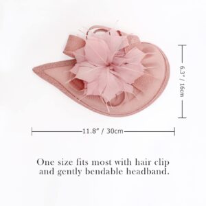 DRESHOW Women Fascinator Hats Tea Party Hat Vintage Pillbox Hat Headband for Cocktail