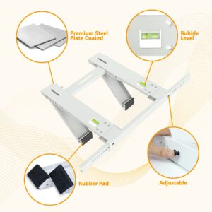 Powrocket Drill-Less Window Air Conditioner Bracket, Easy to Install Window AC Mounting Support Bracket,Heavy Duty Construction,Up to 200lbs