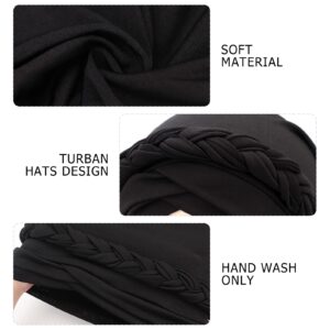 DRESHOW Turban Pre-Tied Twisted Braid Hair Cover Wrap Hat African Beanie Headwraps for Black Women Chemo Cancer Cap