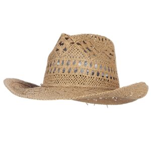 GEMVIE Men & Women's Summer Cowboy Cowgirl Straw Hat Hollow Out Style Roll Up Brim Cowboy Sun Hat Coffee