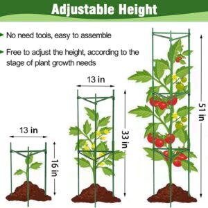 4ft 3-Pack Tomato Cage for Garden Plant Cages, Up to 48inch Plant Supports Tomato Trellis Stakes for Potted Plants, Heavy Duty Tomato Cages Cucumber Trellis for Garden Vertical Climbing Plants Flowers