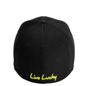 Black Clover Flex Waffle 7 Black S/M Hat with Neon Yellow Clover