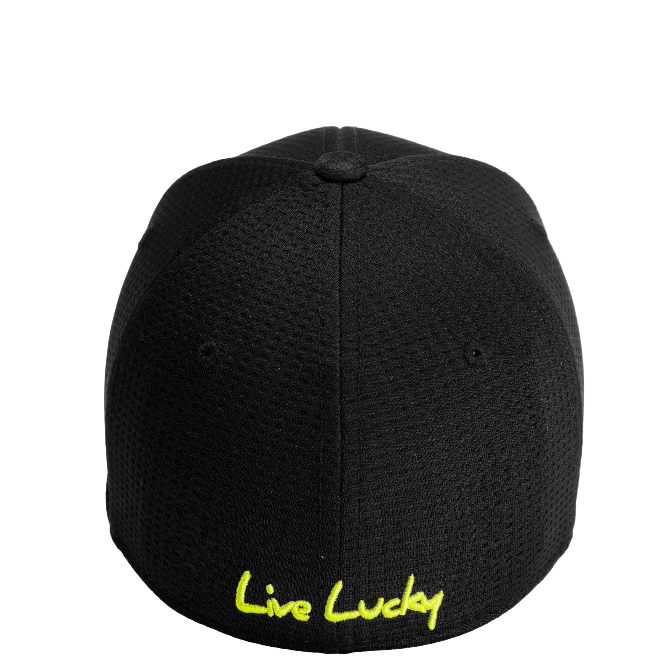 Black Clover Flex Waffle 7 Black S/M Hat with Neon Yellow Clover