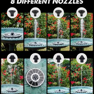 Yzert Solar Fountain Full Glass Panel with 2200 Capacity Battery, 3.5W Floating Solar Bird Bath Fountains with 4 Fixed Rods, Solar Fountain Pump for Bird Bath, Garden, Pond, Pool, Outdoor-Colorful