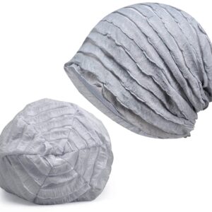 Jemis Skullies Beanies Thin Bonnet Cap Autumn Casual Beanies Hat (3 Pack Pink & Grey & Khaki)