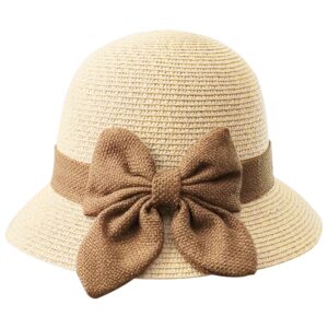 women sun straw hat cloche hat summer hat for women 1920s vintage hat foldable packable for beach vacation