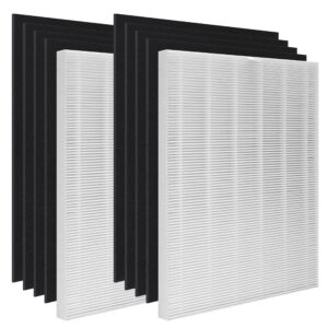 lhari d360 true hepa replacement filter d3 compatible with winix d360 air purifier, item number 1712-0101-02, 2 h13 true hepa filters with 8 carbon pre-filters