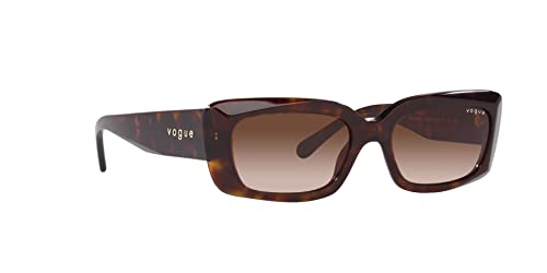 Vogue Eyewear Women's VO5440S Square Sunglasses, Dark Havana/Brown Gradient, 52 mm