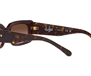 Vogue Eyewear Women's VO5440S Square Sunglasses, Dark Havana/Brown Gradient, 52 mm