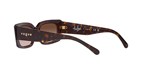 Vogue Eyewear Women's VO5440S Square Sunglasses, Dark Havana/Brown Gradient, 52 mm