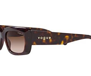 Vogue Eyewear Women's VO5440S Square Sunglasses, Dark Havana/Brown Gradient, 52 mm