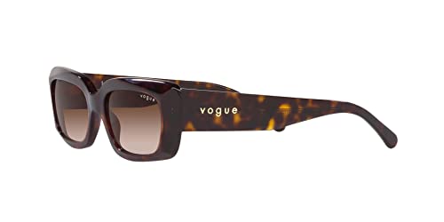 Vogue Eyewear Women's VO5440S Square Sunglasses, Dark Havana/Brown Gradient, 52 mm