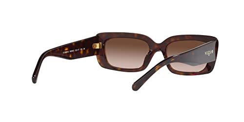 Vogue Eyewear Women's VO5440S Square Sunglasses, Dark Havana/Brown Gradient, 52 mm