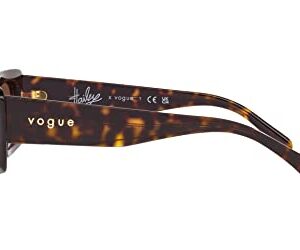 Vogue Eyewear Women's VO5440S Square Sunglasses, Dark Havana/Brown Gradient, 52 mm