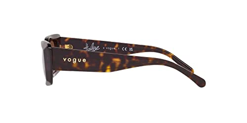 Vogue Eyewear Women's VO5440S Square Sunglasses, Dark Havana/Brown Gradient, 52 mm