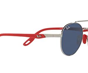 Ray-Ban RB3696M Scuderia Ferrari Collection Round Sunglasses, Gunmetal/Dark Blue, 51 mm