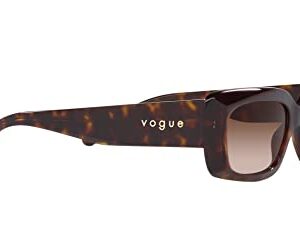 Vogue Eyewear Women's VO5440S Square Sunglasses, Dark Havana/Brown Gradient, 52 mm