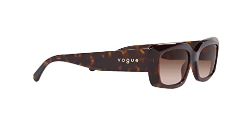 Vogue Eyewear Women's VO5440S Square Sunglasses, Dark Havana/Brown Gradient, 52 mm