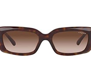 Vogue Eyewear Women's VO5440S Square Sunglasses, Dark Havana/Brown Gradient, 52 mm