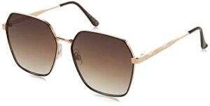 jessica simpson women's j6094 metal hexagonal sunglasses with uv400 protection - glamorous sunglasses for women, 60.5mm