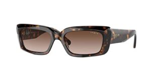 vogue eyewear women's vo5440s square sunglasses, dark havana/brown gradient, 52 mm