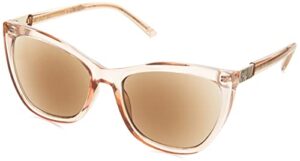 sofia vergara x foster grant women's sofia full lens sunreaders cat-eye reading glasses, shiny crystal blush, 56 mm + 3